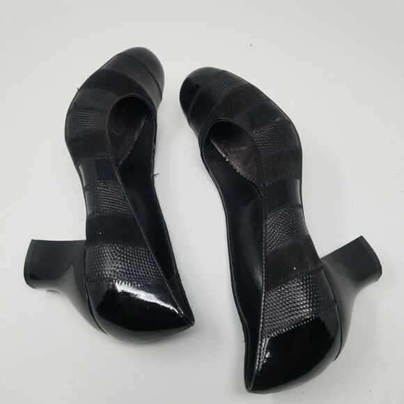 FRANCO SARTO BLACK LEATHER HEELS. SIZE 7.5. - Picture 13 of 16